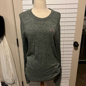Hollister Heathered Green Crew Neck Sweater